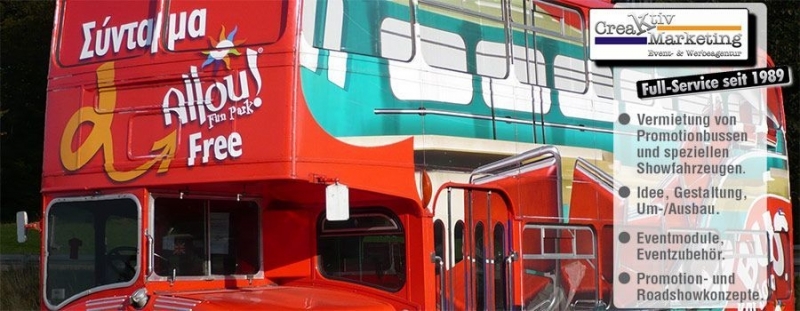 Londonbus,'englischer Doppeldeckerbus',Sundecker,Bristol,Doppelstockbus,Oldtimerbus,'Kraftomnibus für Personenbeförderung',Roadshowfahrzeug,Promotionfahrzeug,Roadshowbus,Promotionbus,'Mobile Messestan